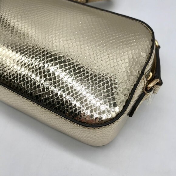 Michael Kors Metallic Gold Leather Maisie 2-In-1 Camera Crossbody Bag - Picture 8 of 11